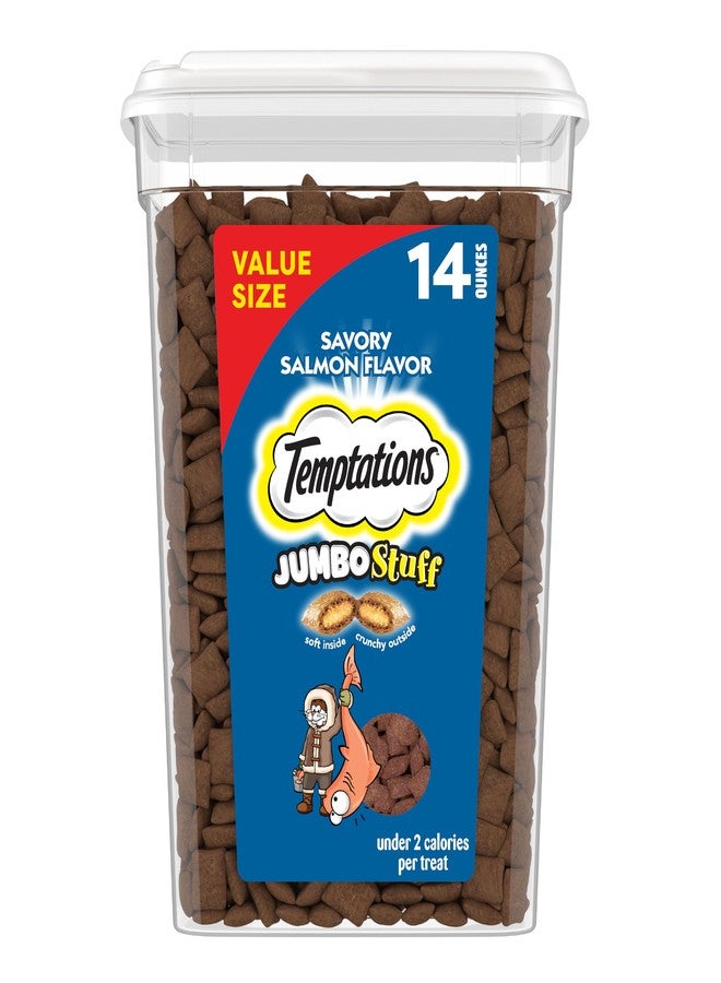 تيمبتيشنز مكافآت تمبتيشنز جامبو ستاف المقرمشة والطرية للقطط، بنكهة السلمون اللذيذة، عبوة 14 أونصة. - Image 1